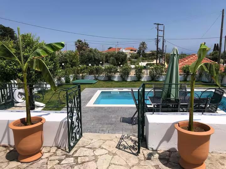 View from terrace to pool